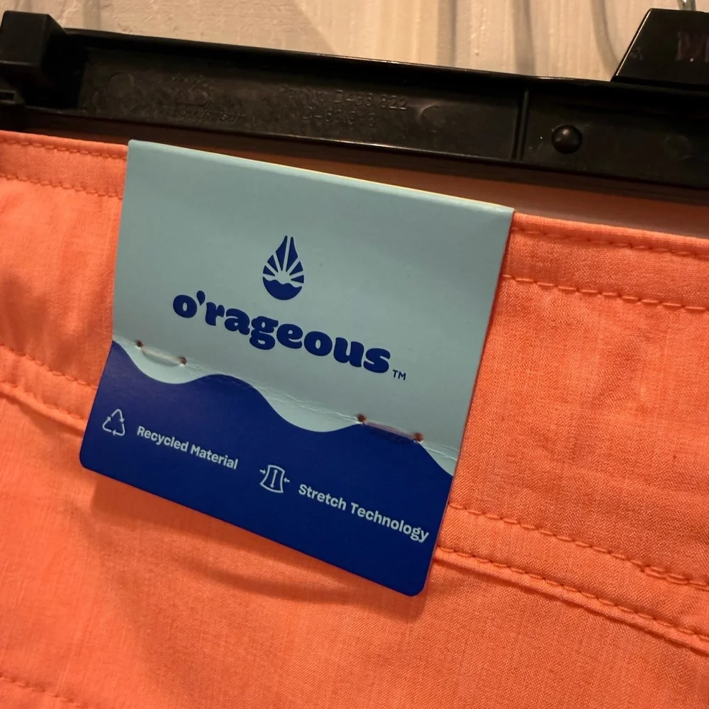 🩳♥️🔥 NWT O’Rageous Men’s Swim Trunks Size L Coral Orange Board Shorts Beach